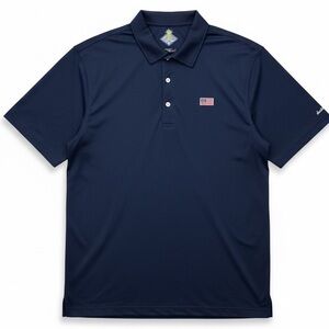 Chubbies Performance Polo Navy Blue American Flag Size 2XL EUC